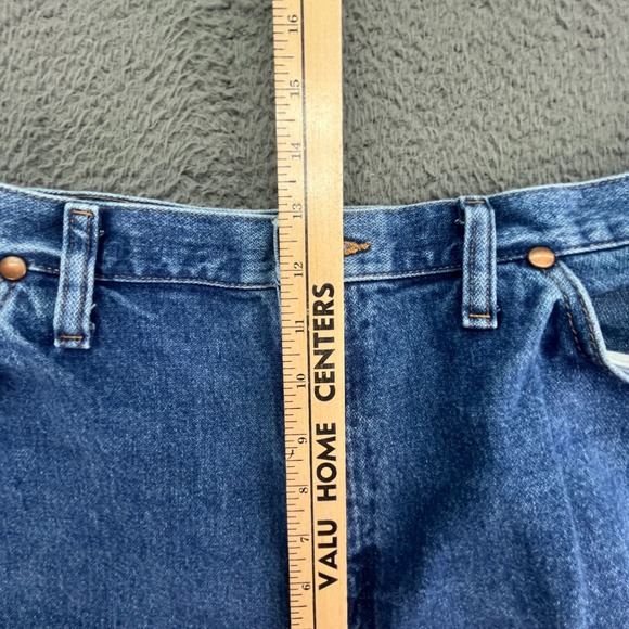 Wrangler 13MWZGK Cowboy Cut Men's Blue Denim Jeans Straight Leg 36x32 - Picture 5 of 11